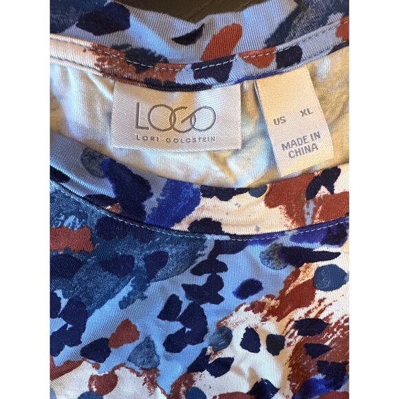 Lori Goldstein Womens XL Multicolor Abstract Print Long Sleeve Top - Picture 2 of 5